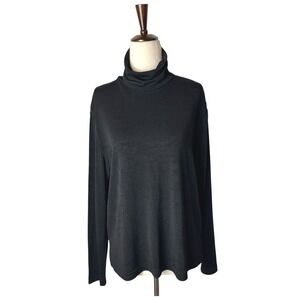Windridge‎ Shirt Women Medium Black Knit Turtleneck Lightweight Top NWT Goth